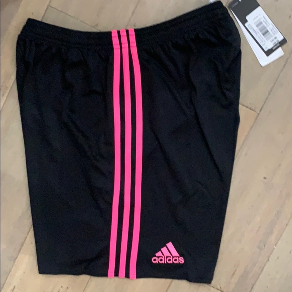 NWT M, L Adidas Men’s 2016 Scotland Away Team Soccer Shorts - Black/Pink - Picture 6 of 6